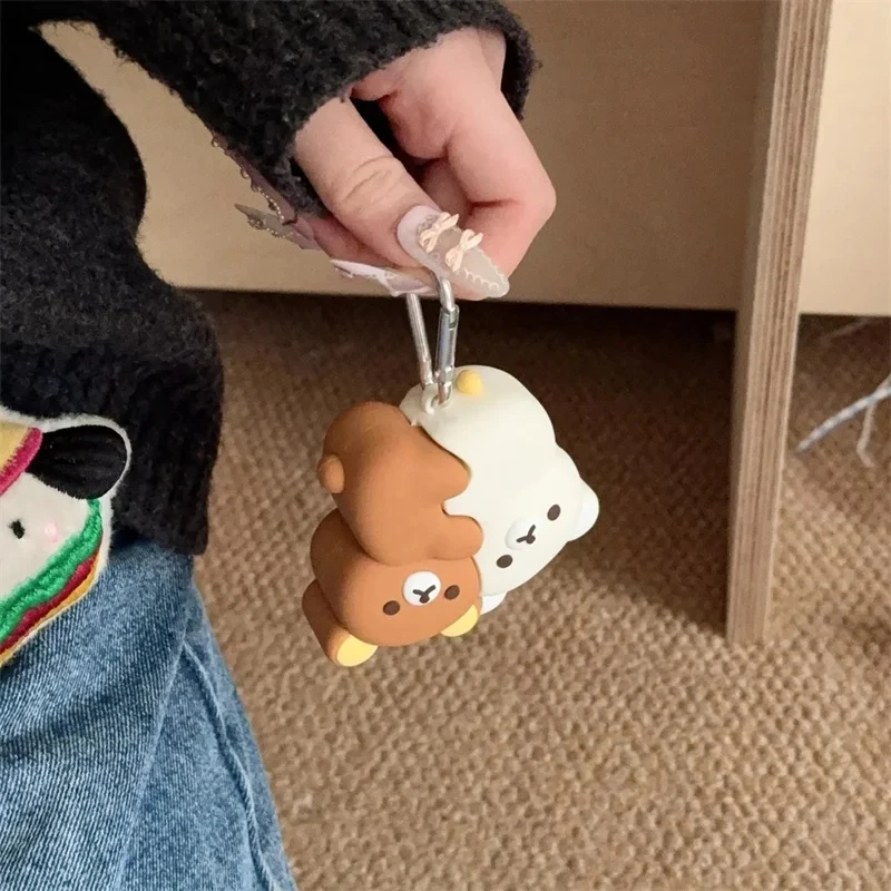 Funda For Airpods Pro 3 2025 USB-C Cover Cute 3D Cartoon Hug Rilakkuma Bear Silicone Headphone Case for Airpods 1 2 3 4 pro pro2 view 5