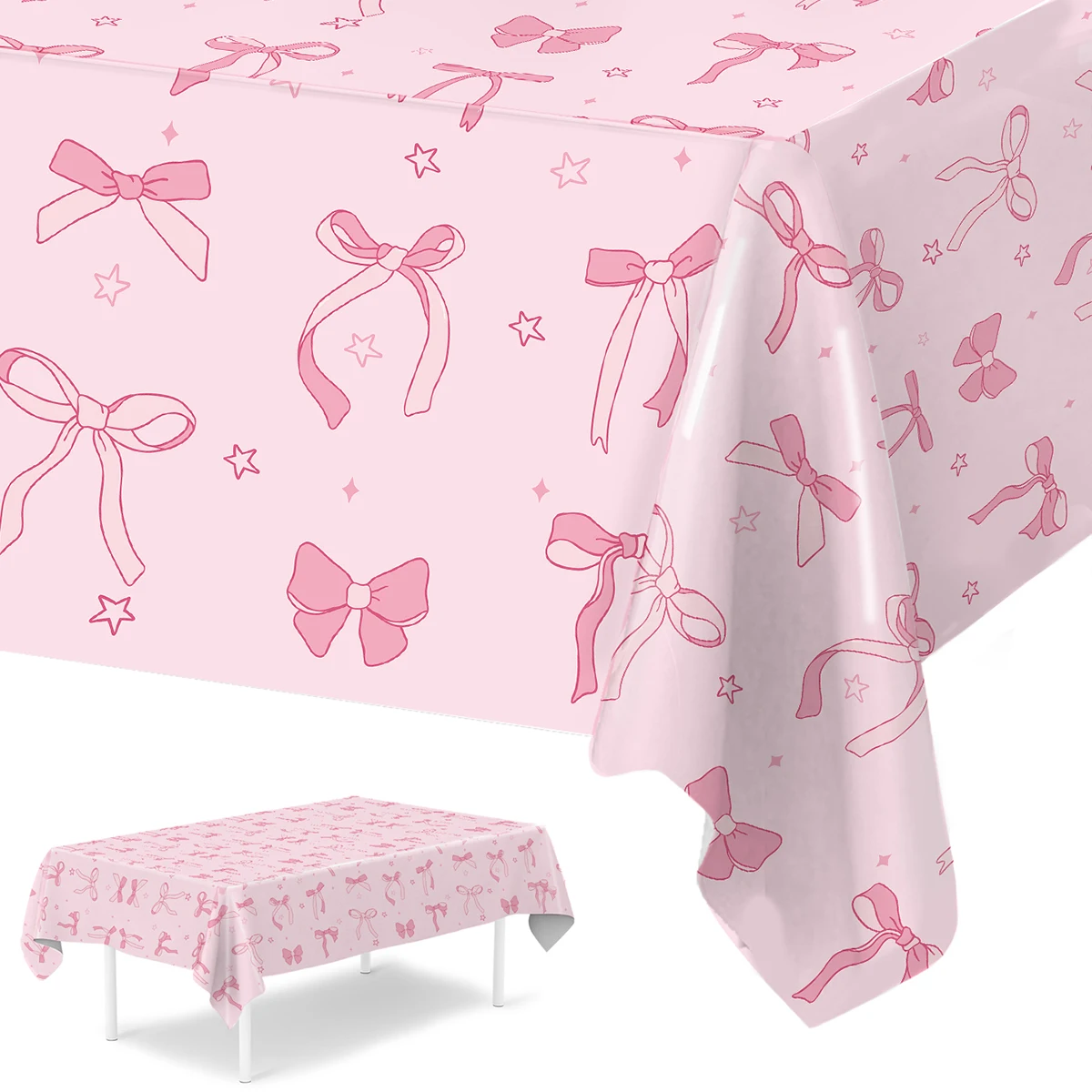 Mantel con lazo rosa para mujer y niña, adornos de cumpleaños para fiesta de cumpleaños, despedida de soltera, decoración