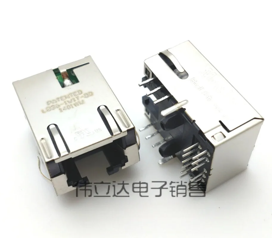 

5 шт./L836-1W1T-DD импортный модуль сетевого порта RJ45 со светодиодной подсветкой и сетевым разъемом для экранирования фильтра