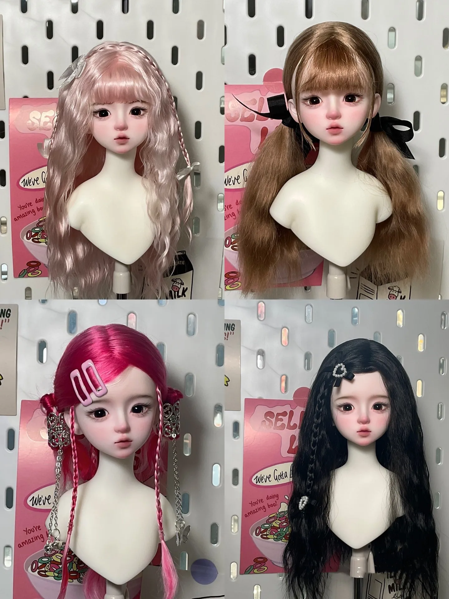 

Классические волосы для куклы, ручная работа 1/4 1/6 BJD некислый мохер Wig1 шт