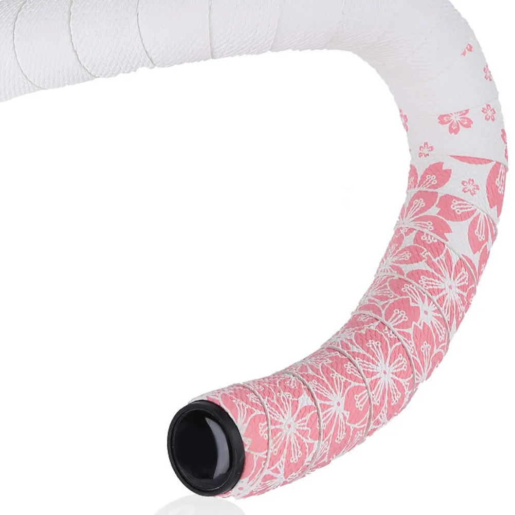 

1 Roll Cherry Blossom Pattern Handlebar Tape Durable Non-Slip Soft Comfortable Shock Absorbent Bike Grip Tape for Road Mountain