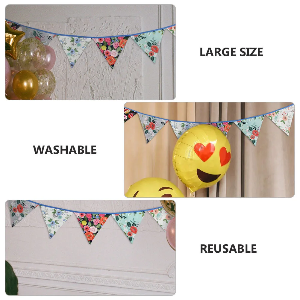 

1Set Vintage Floral String Banner Wedding Decoration Hanging Banner Party Decor Photo Background Decorative Banners