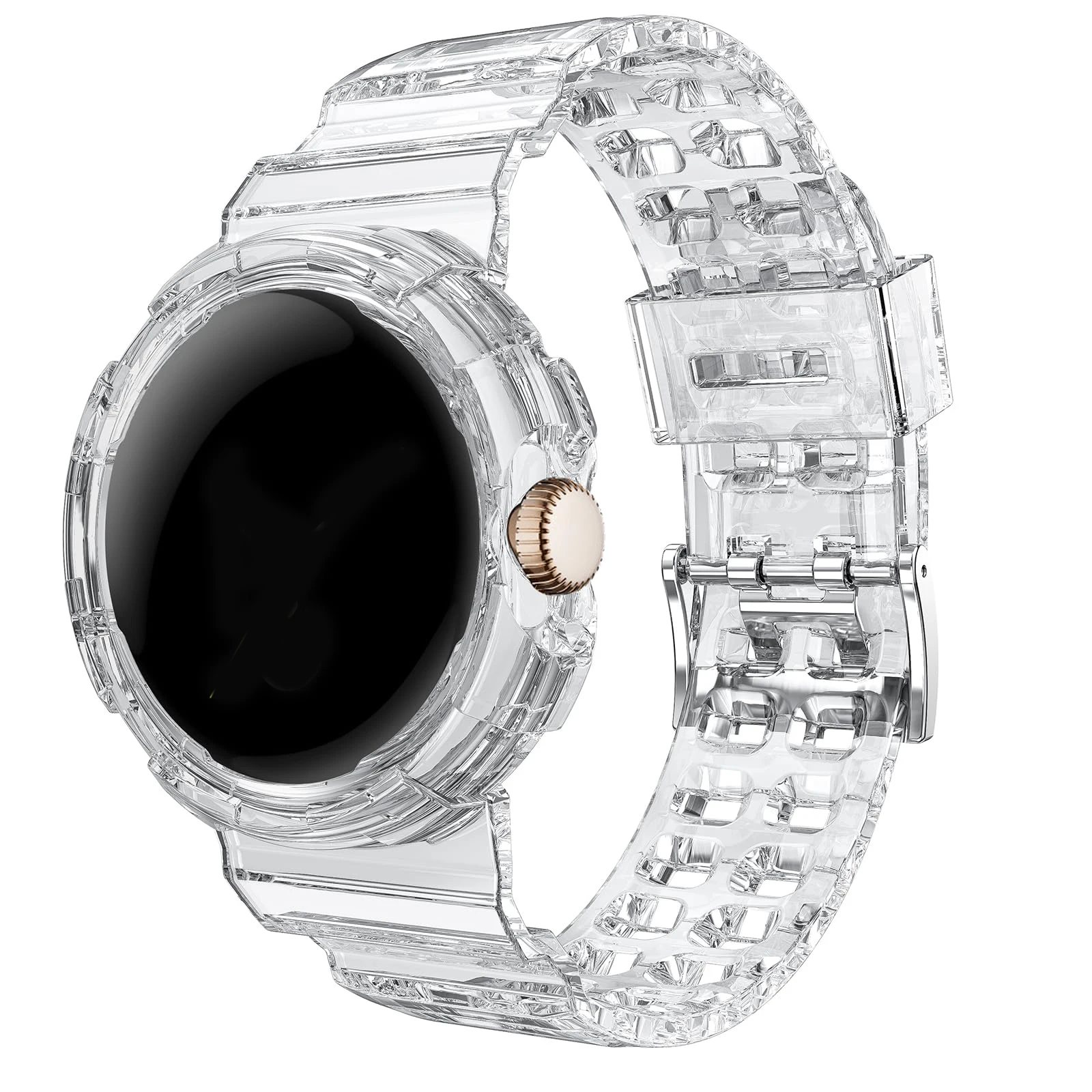 Transparent Case+Strap for Google Pixel Watch 4 3 2 41mm Accessories Sport Smartwatch Soft TPU Bracelet Correa Pixel Watch Band