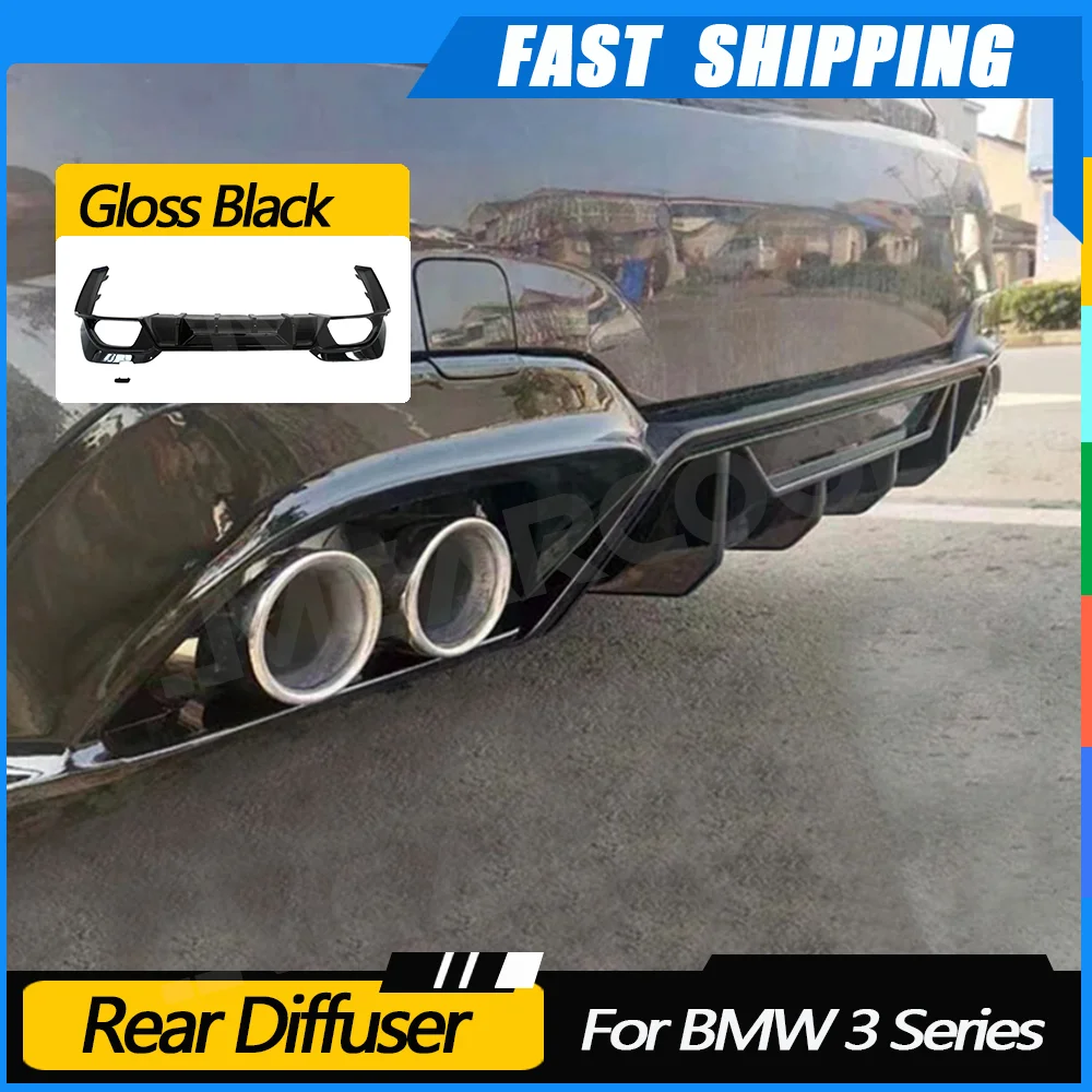 

JMCARCOOL глянцевый черный задний диффузор с боковыми разветвителями, задний бампер для BMW 3 серии G20 G28 M Sport 2019-2021