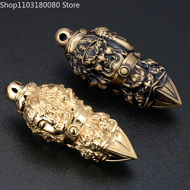 

6.8cm Copper brass vajra pestle statue Tibetan Karma pestle men pendant sculpture