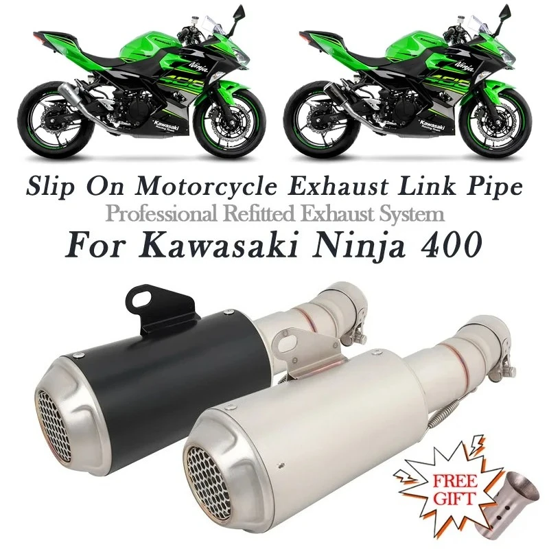 

For KAWASAKI Ninja 400 Z400 Motorcycle Exhaust Systems - Leo Vince Modify Middle Link Pipe Escape Moto DB Killer Muffler System