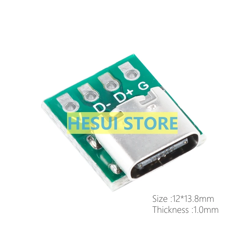 TYPE-C Female base conversion test board USB3.1 16P female turn 2.54 current power conversion board connector