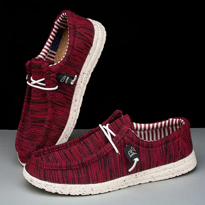 

Men's Breathable Boat Shoes 2026 One Foot Shoes Loafers Casual Armor Shoe Lightweight Canvas Lace Up Loafers Zapatos Para Hombre