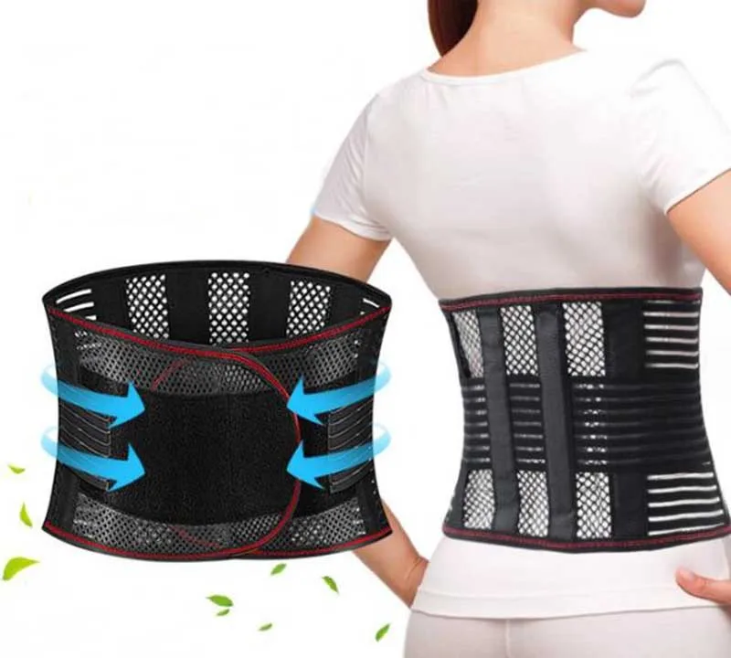 Adjustable Waist Trainer Belt Men Women Lower Back Brace Spine Support Waist Belt Orthopedic Breathable Lumbar Corset