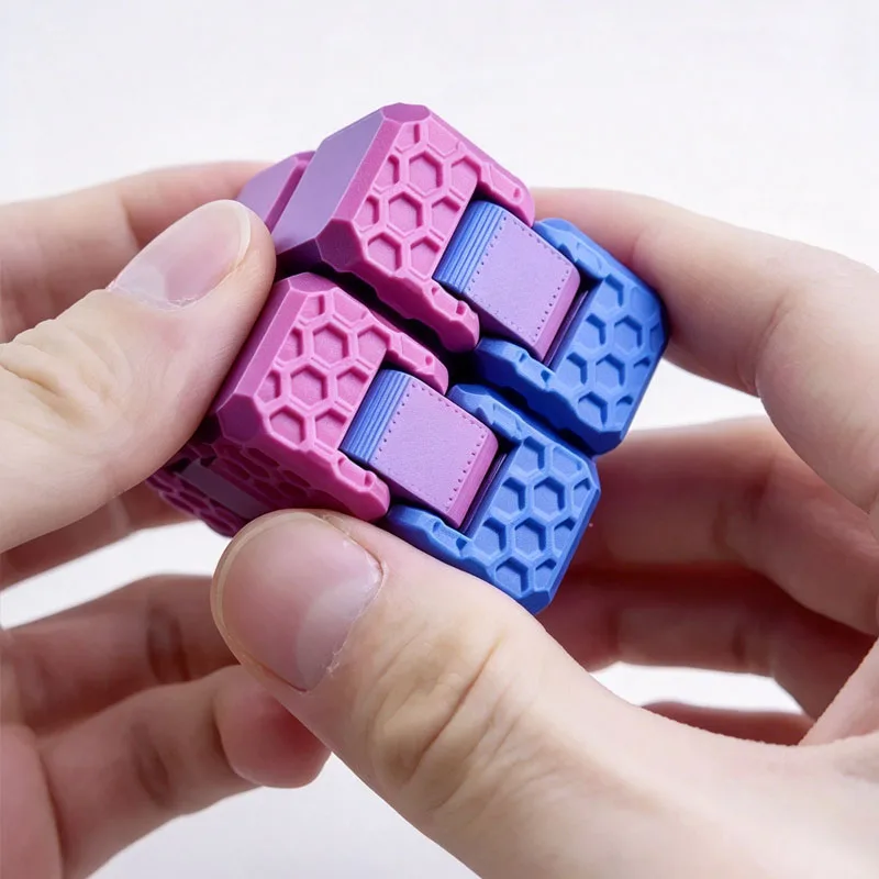 NEW 3D Printed Infinity Flip Cube Pocket-Sized Handheld Sensory Quiet Focus And Stress Relief Toys Gifts For Kids & Adults