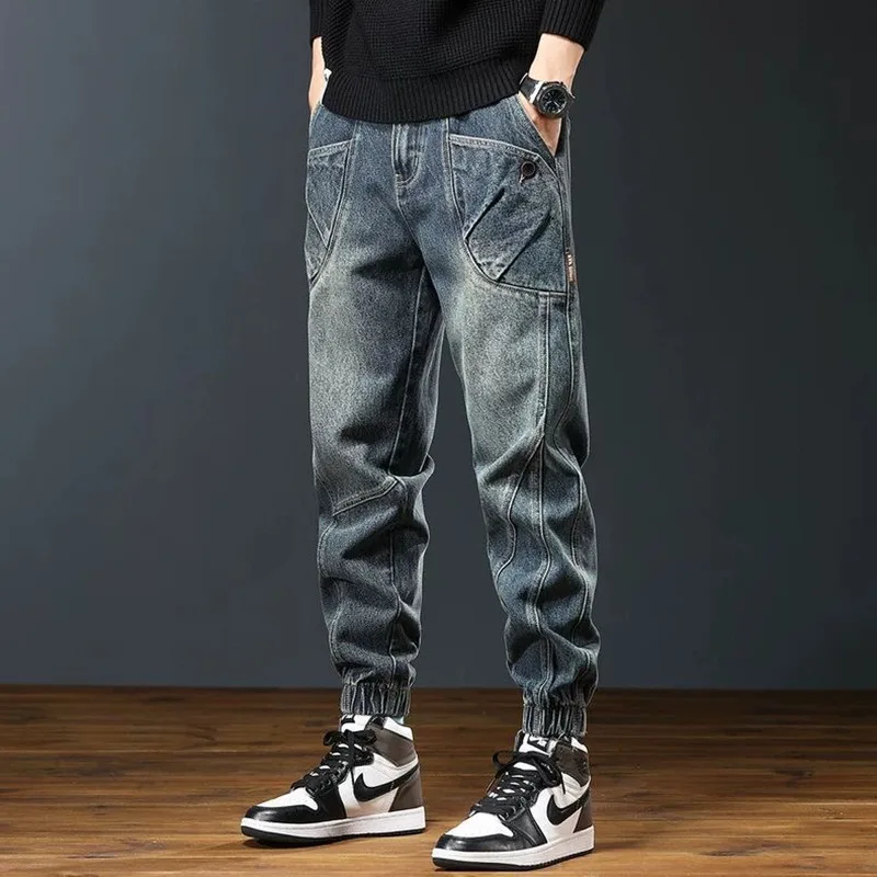 

Spring and Autumn New Fashionable Trendy American Retro Straight leg Jeans Men's Loose Sports Large Size High Quality Pants