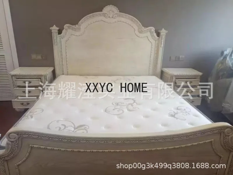 Cama box velha retro madeira maciça, europeu