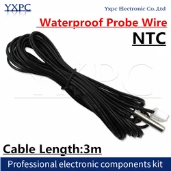 Sensor de temperatura de termistor NTC, 1 piezas, 3m, B3950, 2K, 5K, 10K, 15K, 20K, 50K, 100K, 1%, sonda de aire acondicionado para Arduino W1209