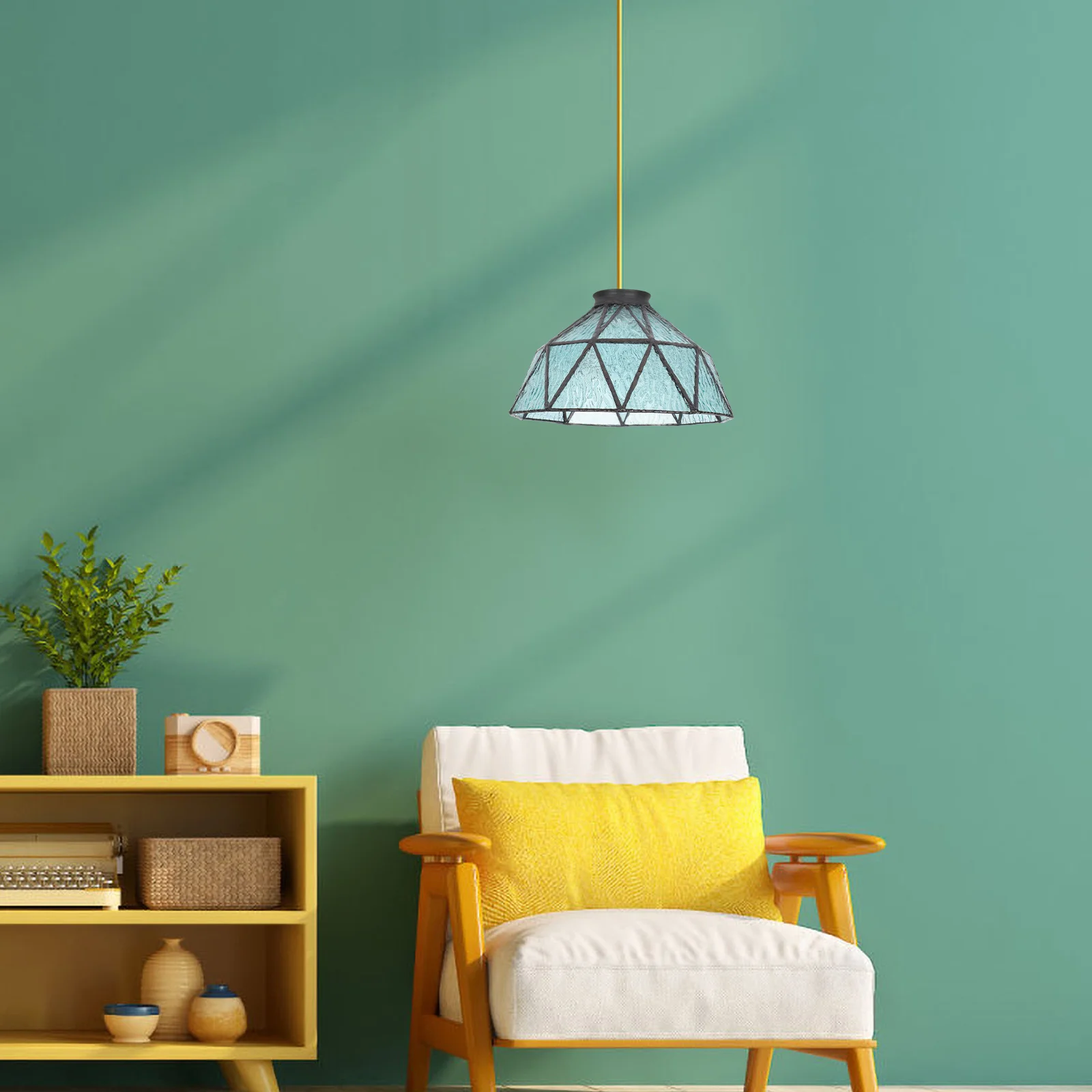 أنيقة الزجاج قلادة ضوء الظل خمر نمط السقف عاكس الضوء أنيق الزخرفية التبعي قلادة ضوء الظل #4