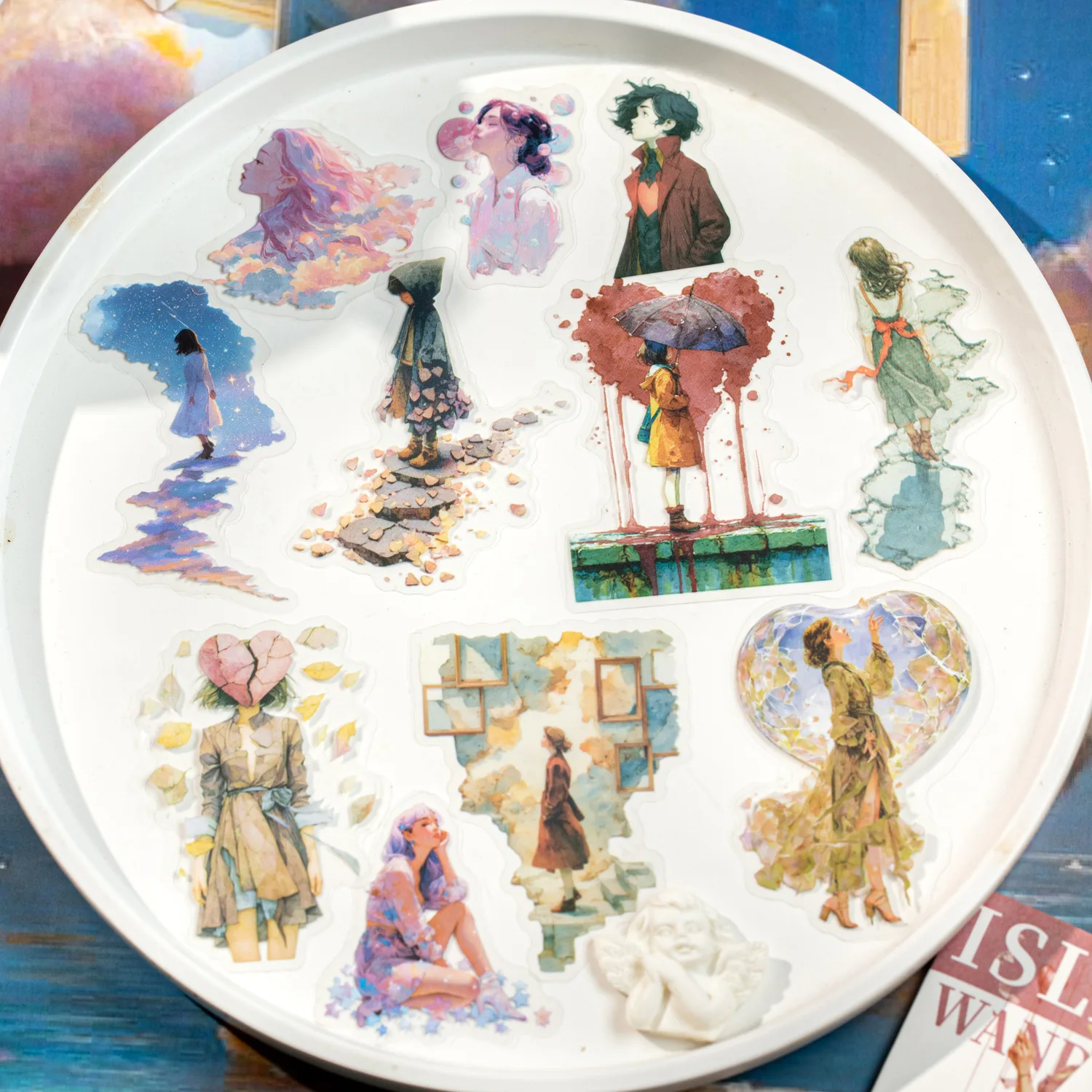 

4packs/1lot Kawaii Scrapbook Stickers Yu You Manxing Junk Journal Gold Planner Stationery Planner Decorative