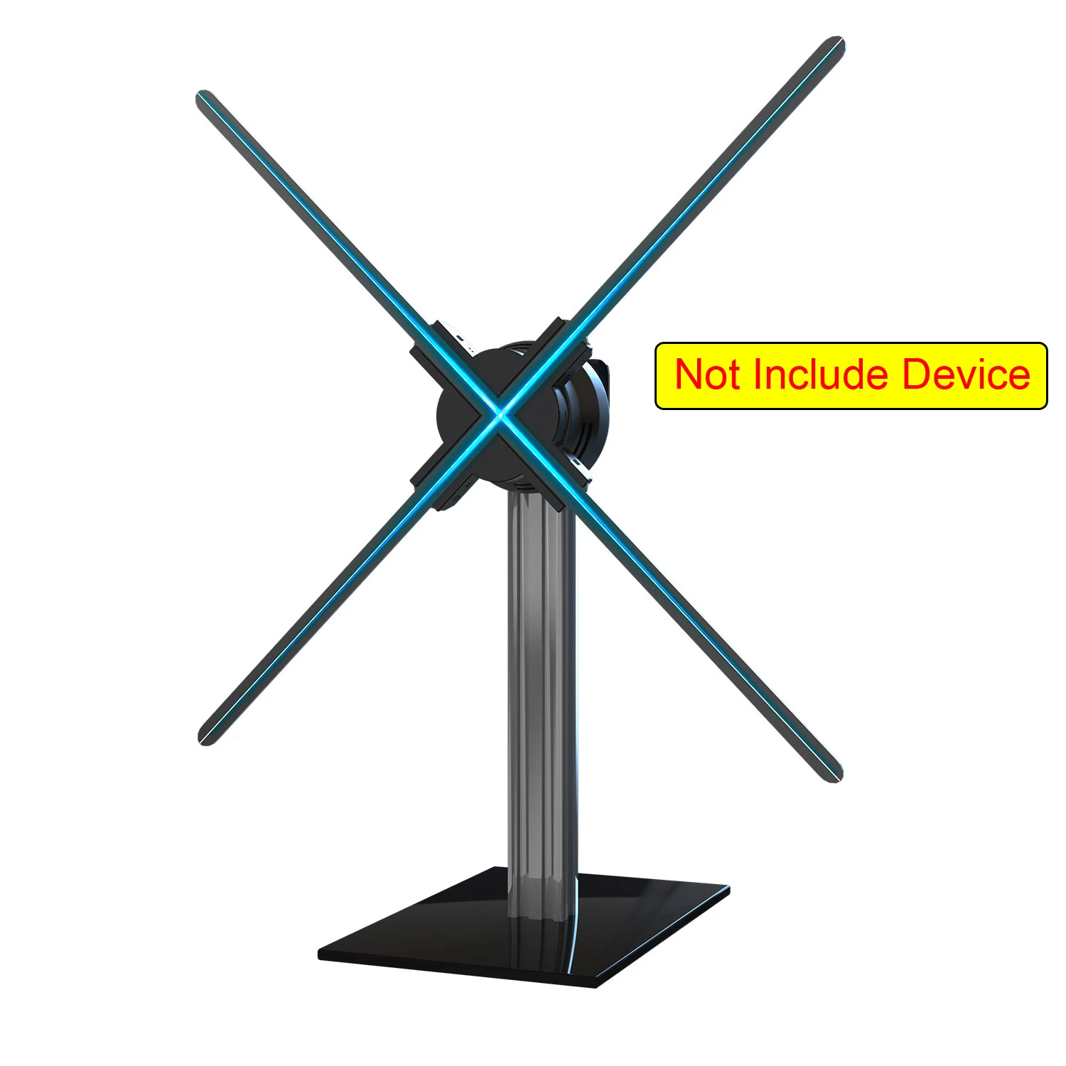 

3D holographic fan desktop stand with tempered glass base and aluminum alloy frame, suitable for fans under 27.5 inches