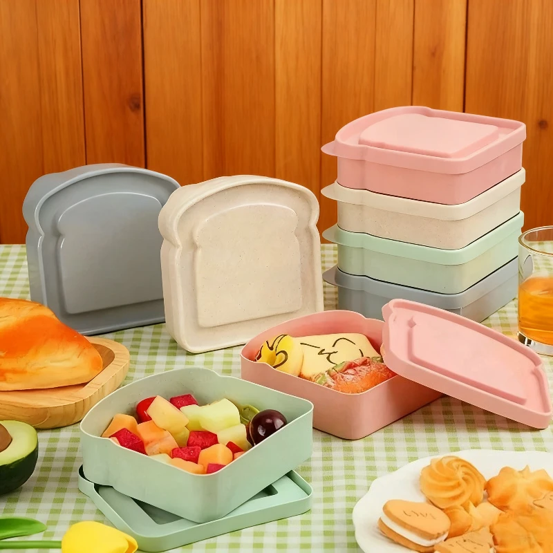 

Toast-shaped bento box sandwich toast storage box with lid food storage fiambrera infantil lunch bag box lunch box cooler box