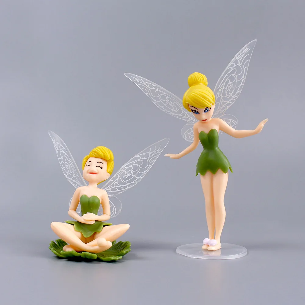 6Pcs Flower Fairy Flying Wing Family Artificial Home Garden Cake Decor Ornament Kawaii Children Gift Set di bambole giocattolo da collezione