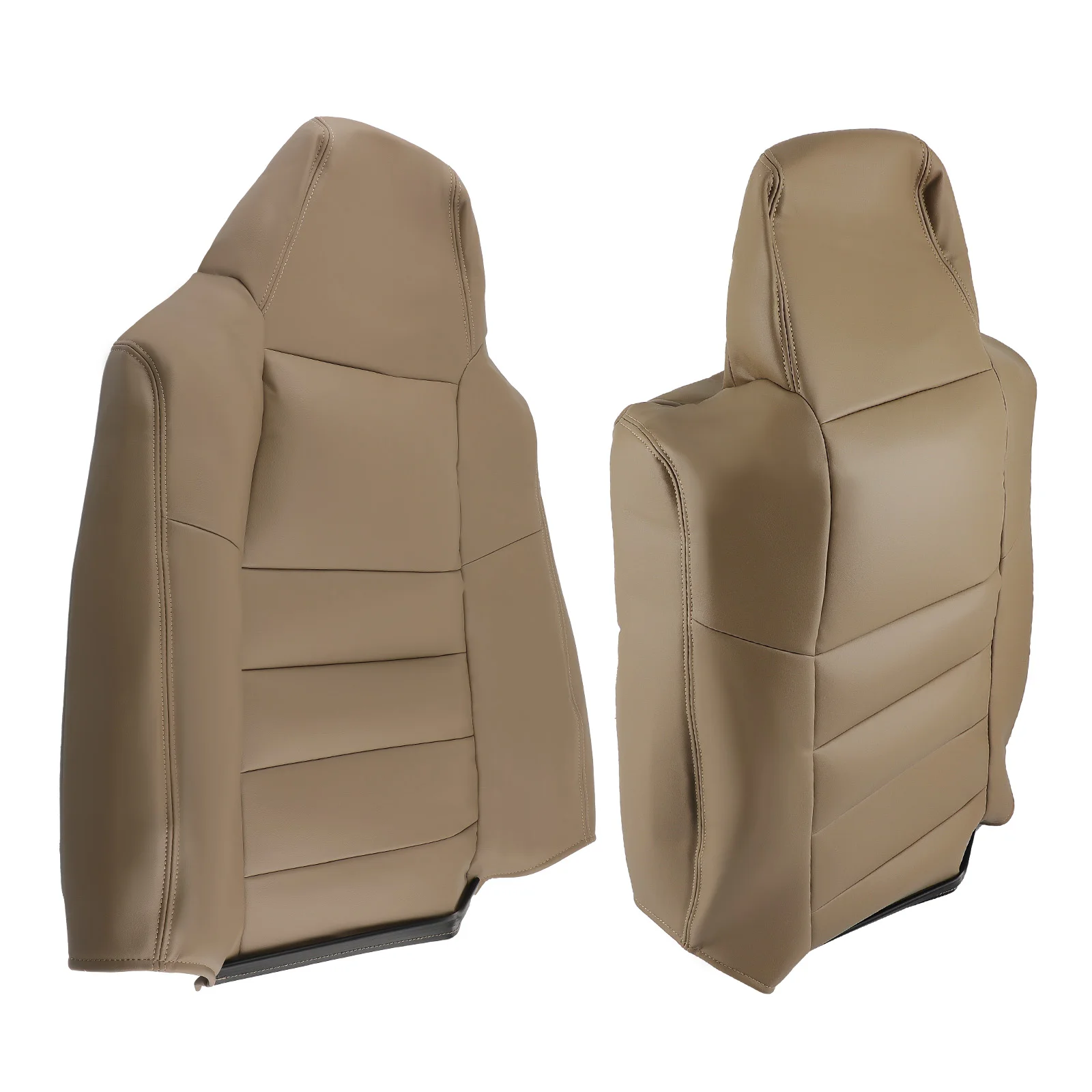 4pcs Front Leather Seat Cover Tan For Ford F250 F350 Super Duty Lariat 2002-2007