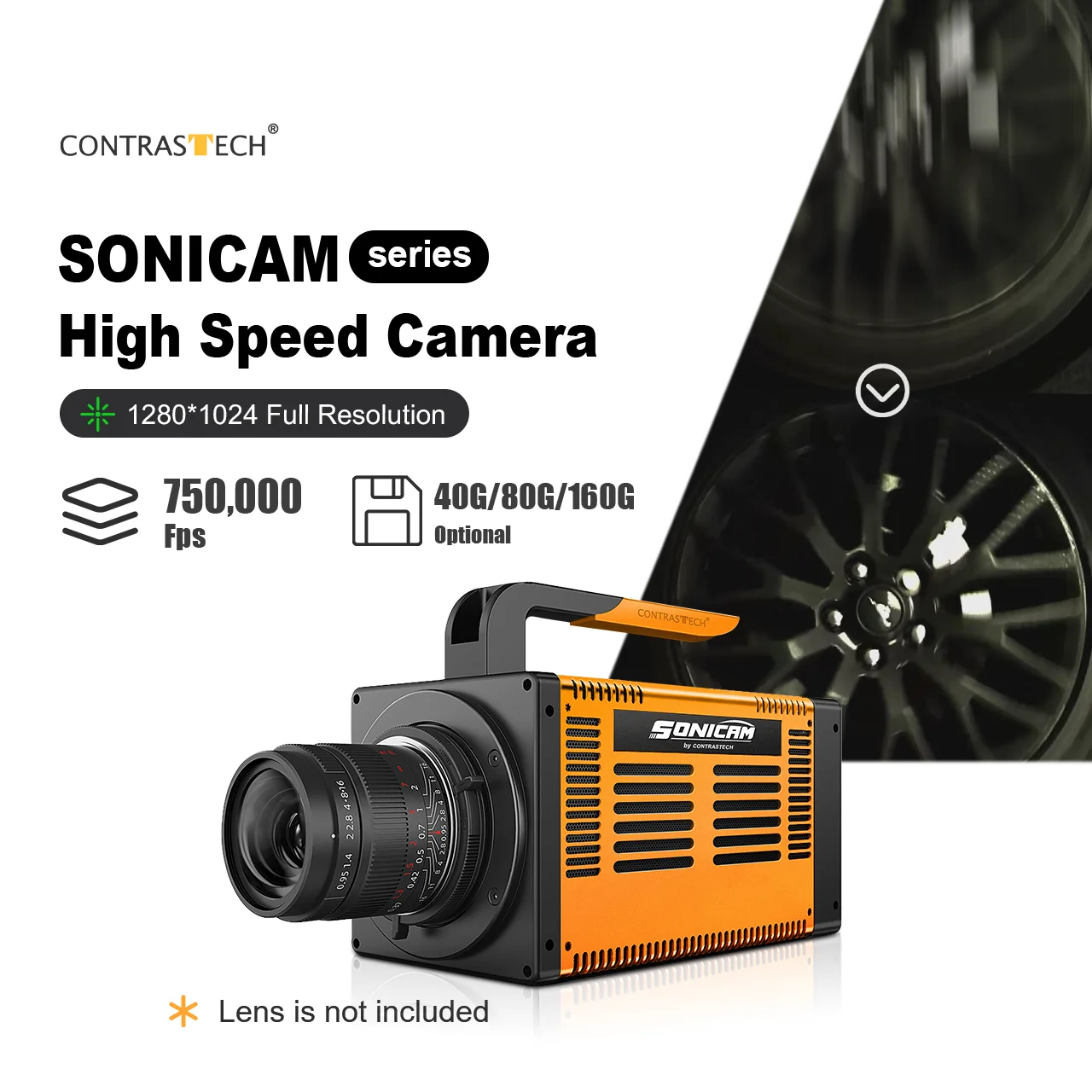 High-FPS 1280x1024 Color ISO23000 RAM 320GB Camera with Built-in Slow Motion Video Recording Software for Impact Testing