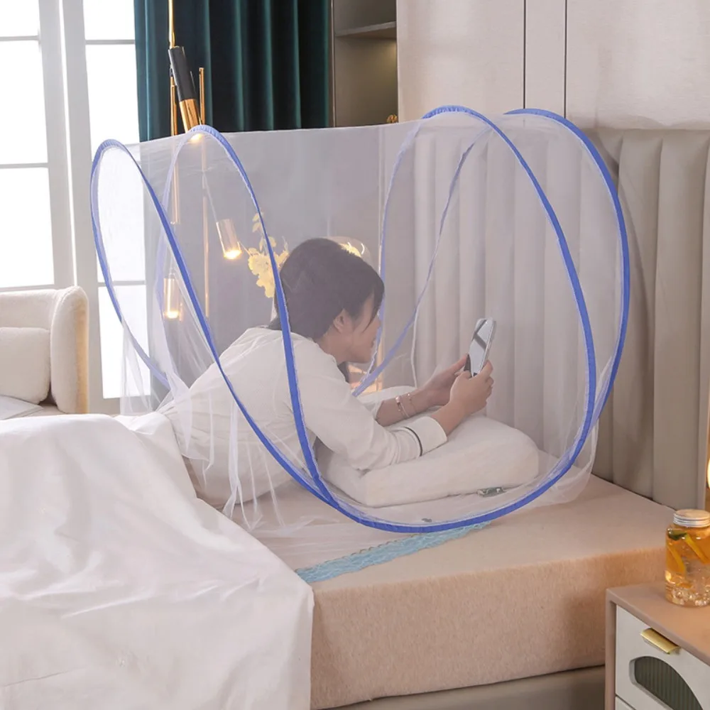 Mosquito Net for Trips Folding Anti Mosquito Insect Net for Head Sleeping Portable Single Mosquito Net for Bed Summer