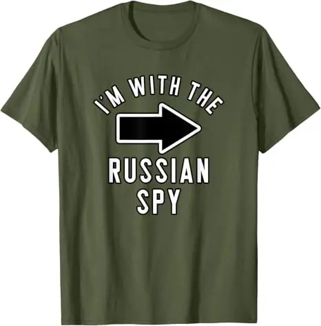 Halloween-Kostümshirts für Paare „Ich bin beim russischen Spion“ T-Shirt Y2K Persönlichkeitsdruck mit sarkastischem Spruch Neuheit – Detail 8