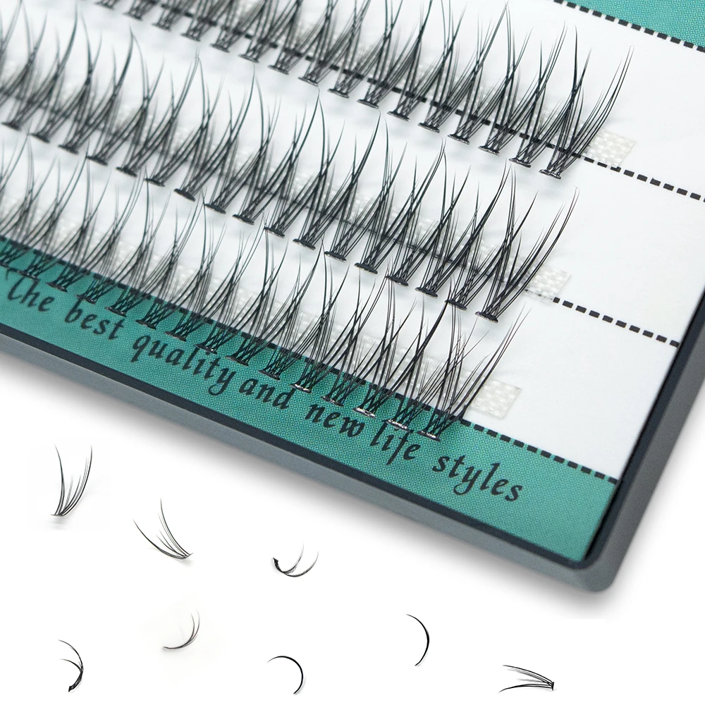 Kimcci Dovetail Fly Eyelashes Natural Soft Fasle Fake Eyelashes 0.07mm Extension Natural Slender Cross False Eyelashes