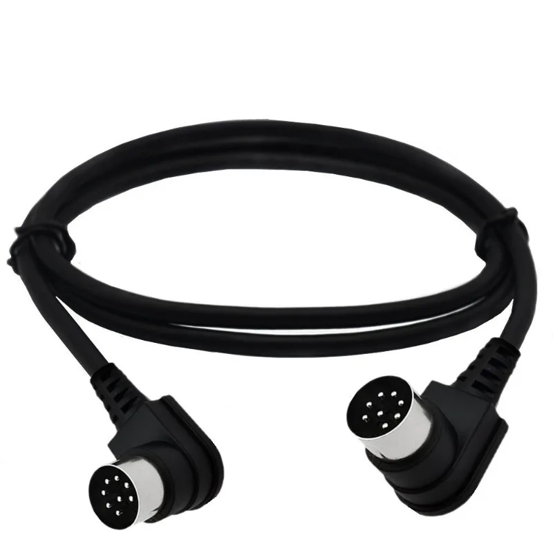 Double bend 90 Degree 8core shielded large DIN 8pin male speaker audio and video multimedia equipment connection cable