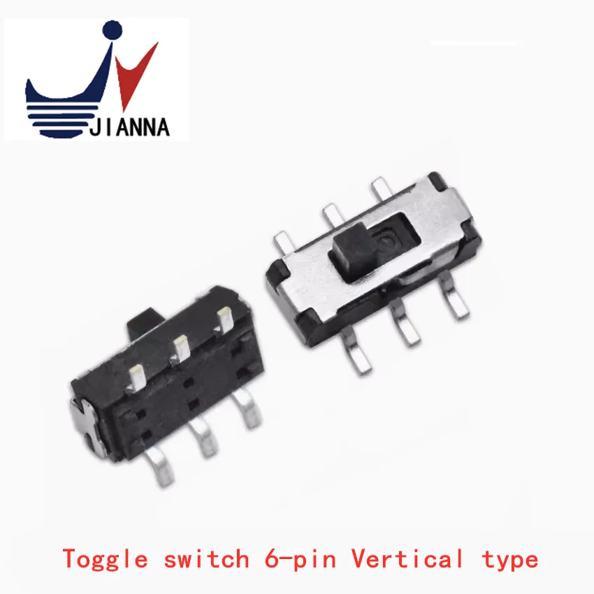 Toggle switch 6 pin vertical patch micro power switch wave band 2 gear is shifting MSS22D18G2 handle height 2MM