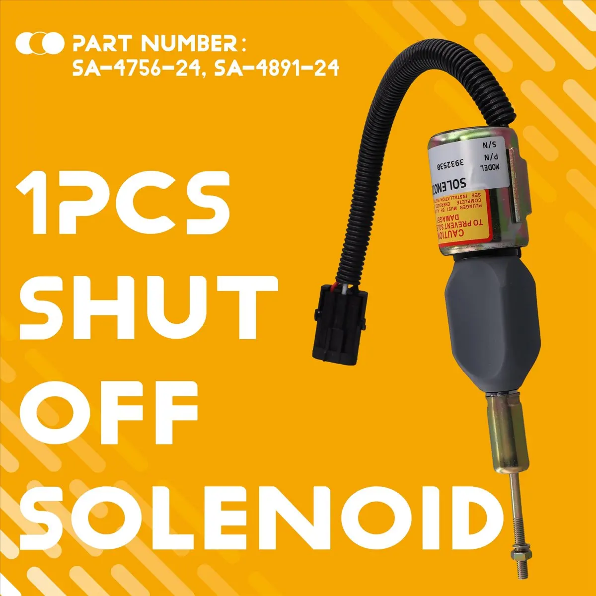 Super Sale 3932530 24V Diesel Engine Shut Off Solenoid SA-4756-24 for Cummins 4BT, 6BT5.9 Excavator
