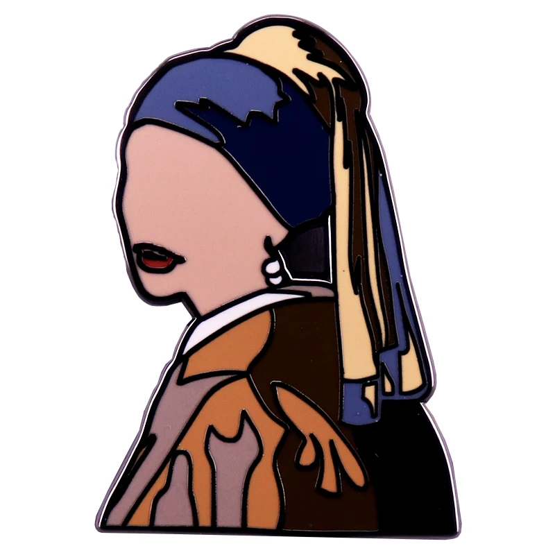 Эмалированная шпилька с жемчужинами для девушек, винтажная живопись маслом, вдохновение, значок, модные украшения Эмалированная шпилька с жемчужинами для девушек, винтажная живопись маслом, вдохновение, значок, модные украшения