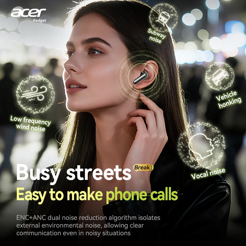 سماعات رأس بلوتوث لاسلكية داخل الأذن من Acer Anc لتقليل الضوضاء النشط ومكالمات عالية الدقة وصوت دولبي المحيطي وسعة بطارية عالية وعمر بطارية طويل وألعاب الموسيقى بدون تأخير مناسبة للاستخدام الرياضي والجري واللياقة البدنية #3