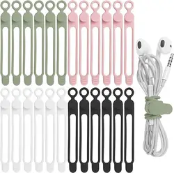 Silicone Cable Ties,Cord Organizer,Cable Straps,Reusable Cord Ties,Travel Cable Organizer ,Cute Elastic Tie, Wire Ties