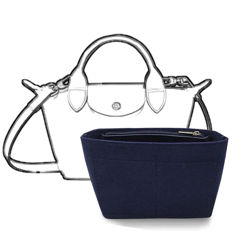 For Longchamp LE PLIAGE XS Top Handle Felt Insert Bag Organizer Makeup Handbag Sling Organizer Travel Inner