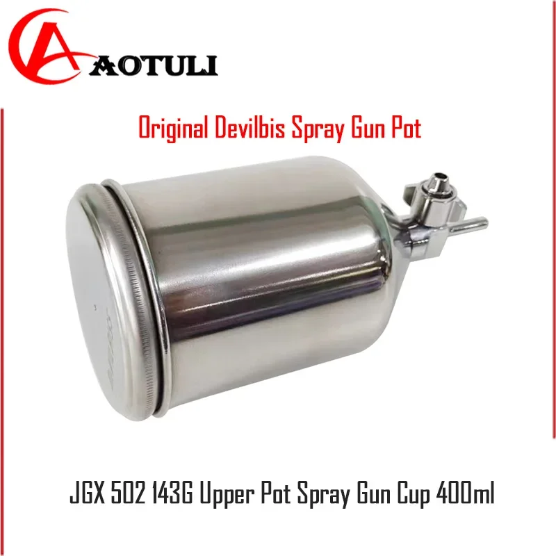 Original Devilbiss Spray Gun Pot JGX 502 143G  400ml Aluminum Alloy Paint Coating Cup Car Painting Tool