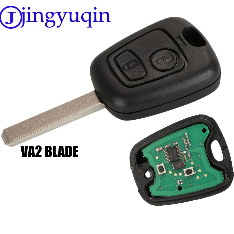jingyuqin 2 Buttons Remote Key Fob Controller For PEUGEOT 107 206 For Toyota Aygo For Citroen C1 C3 433MHZ With ID46/ID70 Chip