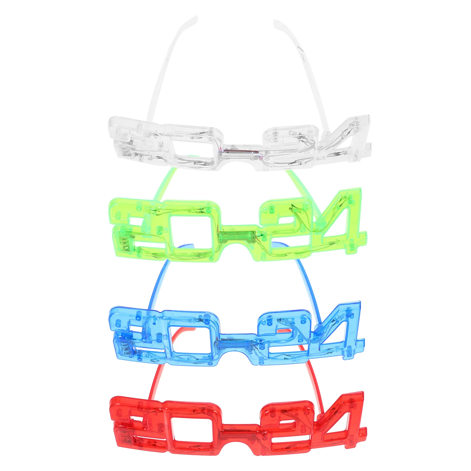

4 Pcs Led Eye Glasses Luminous Party Props Eyeglasses Light up for Adults New Year Decoration
