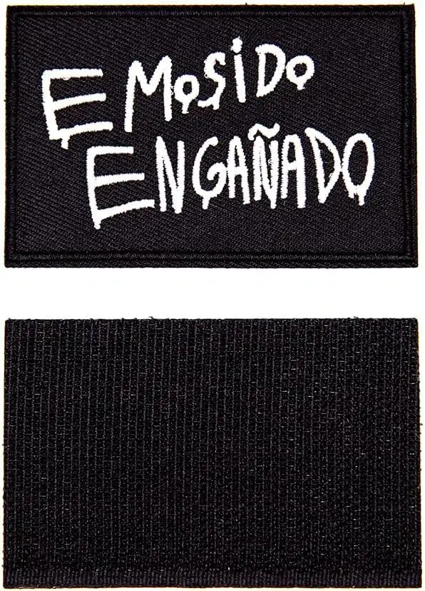 Etiqueta de mochila tática bordada, Patch bordado, Gancho e Loop, Preto e branco carta patches para roupas \