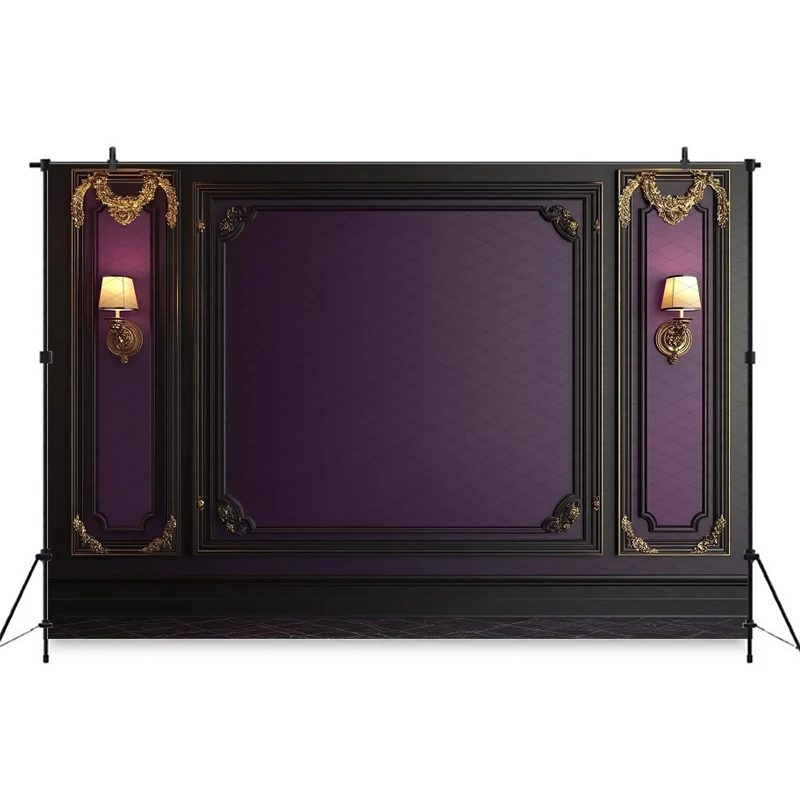 Mocsicka Purple Wall Background Photography Shooting Home Pattern Decors Family Portrait Backdrops Photo Studio Indoor Wallpaper