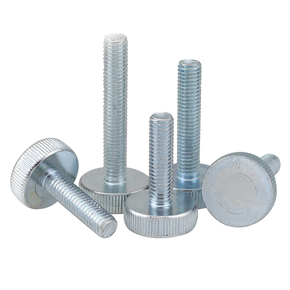 1-20pc Knurl Flat Head Hand Tighten Thumb Screw M3M4M5M6M8M10 Curtain Wall Glass Big Heads Round Adjusting Bolt Advertising Nail