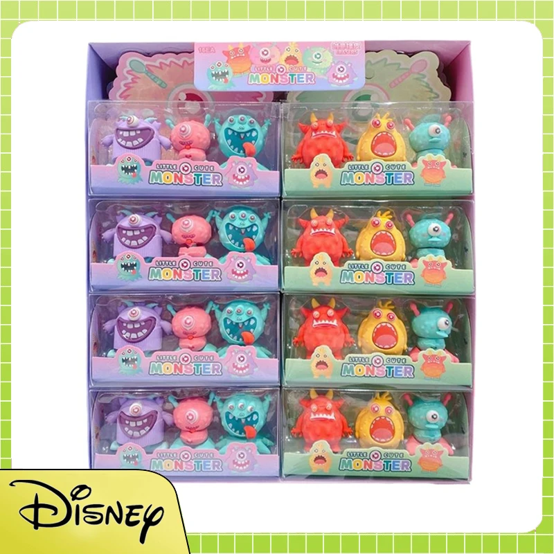 16 tarjetas, nuevo producto, borrador creativo de Disney, papelería de monstruo, borrador de dibujos animados, lindo borrador desmontable de alta apariencia, borrador limpio
