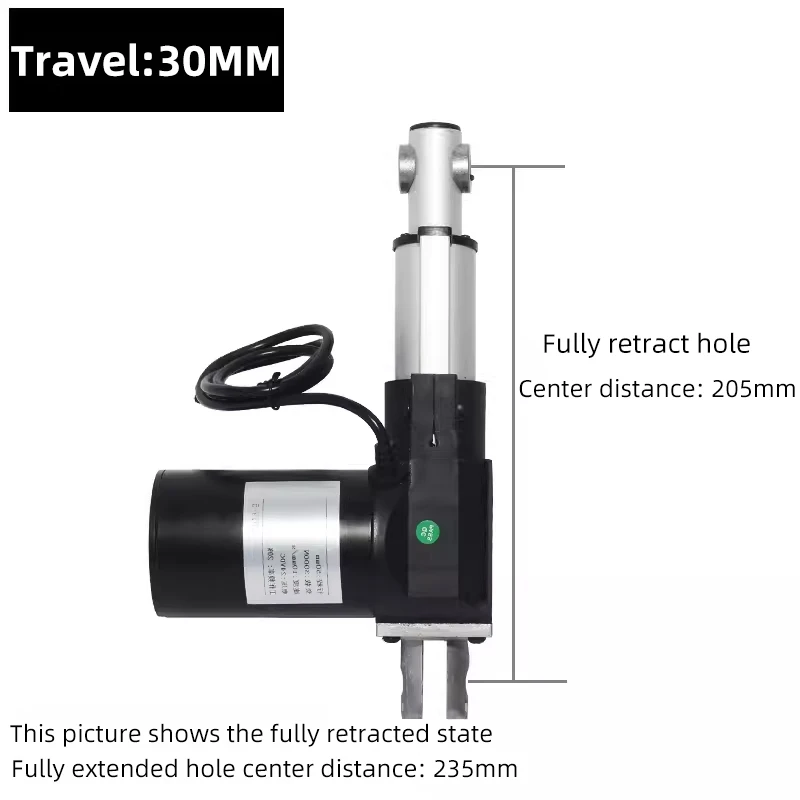 Hoge Stuwkracht Telescopische Lineaire Motor Actuator 30Mm/50Mm/100Mm Slag Elektrische Duwstang Motor 12V/24V 500n/1500n/3000n/6000n