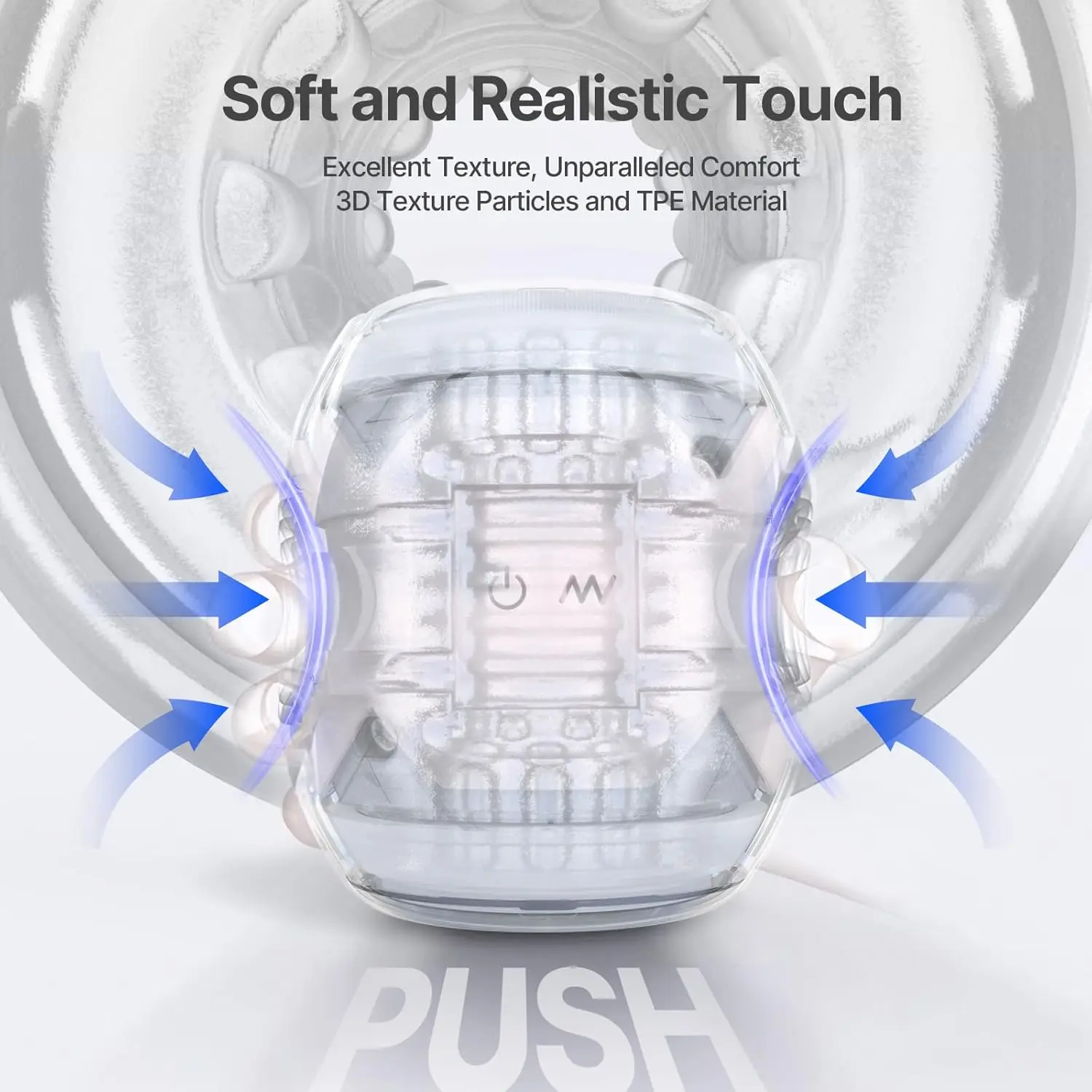 Automatic male robot adult toy, pump vibrator with 10 vibration modes, hands-free vibration with realistic 3D texture, open-sle