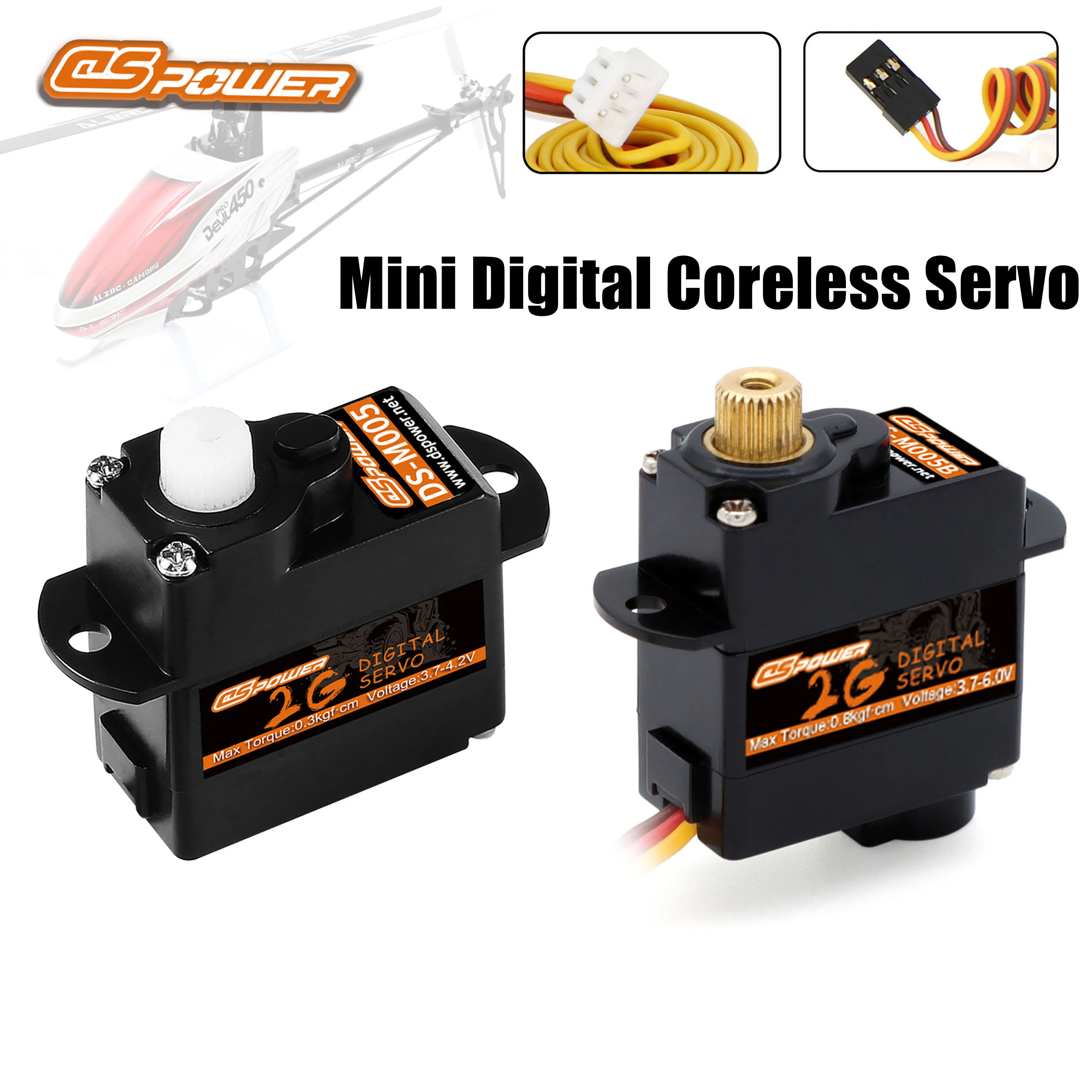 DSPOWER 2G Micro Digital Servo Mini Metal Gear Coreless Motor for RC Car Airplane Fixed-wing Helicopter Boat Duct Robot Toy Part