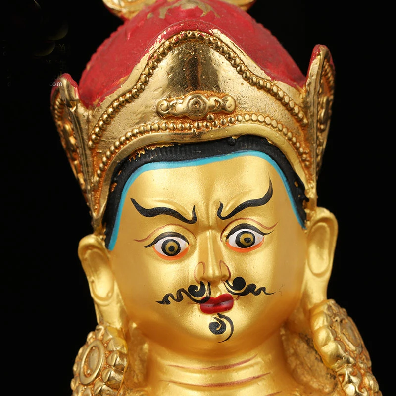 Special Offer -Wholesale Buddha statue 21CM tall HOME Company Money drawing Gilding Gold-plated Guru Padmasambhava Buddha statue