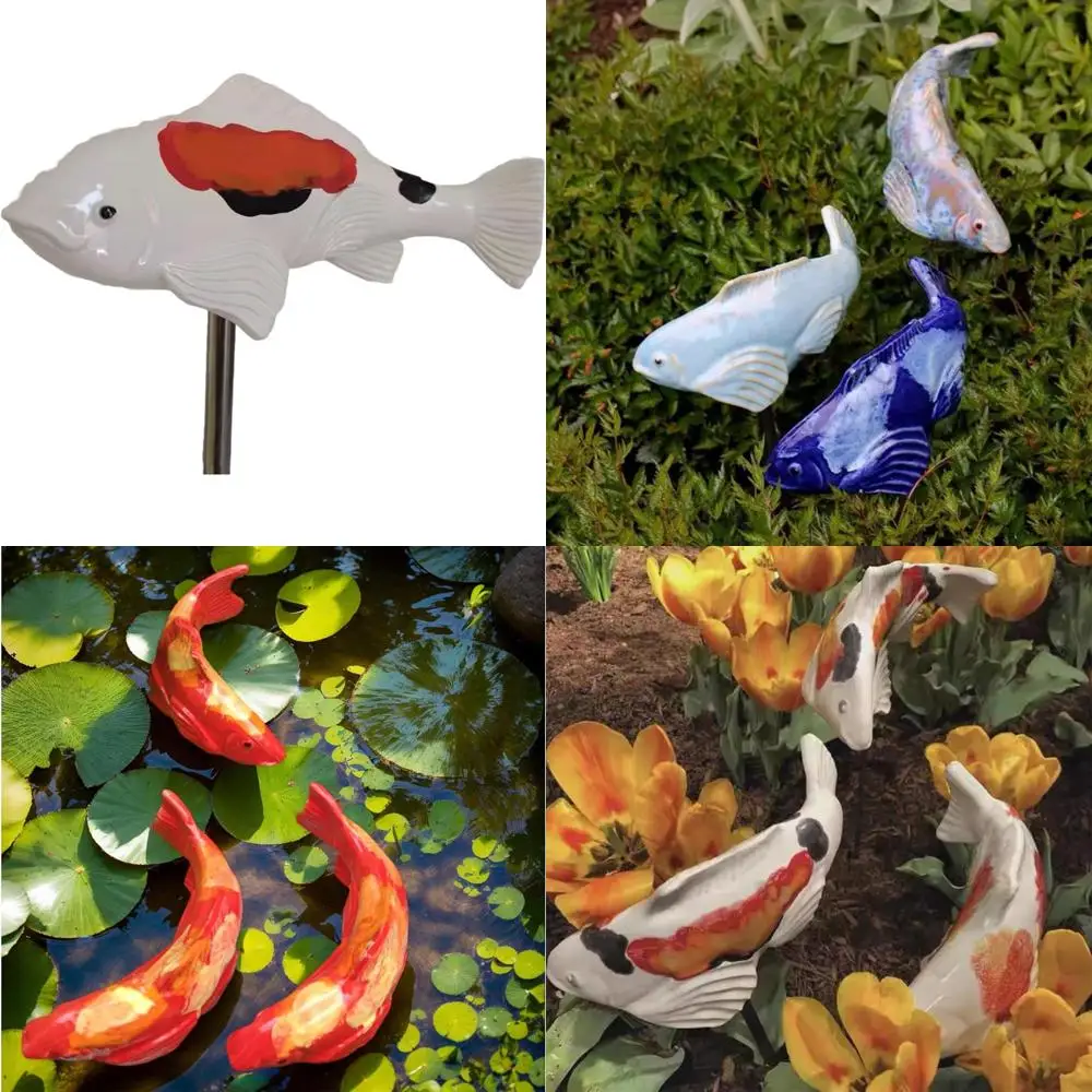 

Resin Koi Fish Garden Sculptures Set of 3, Ideal for Outdoor Spaces, Patios, Yards, and Ponds