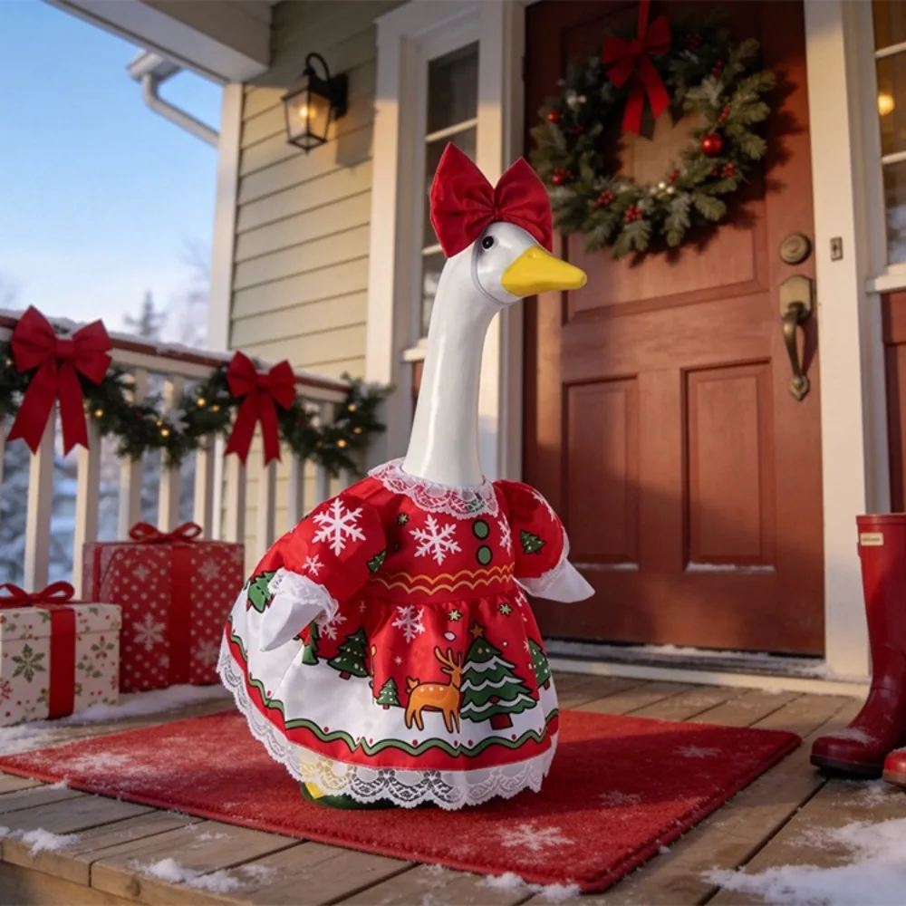 23 Inch Christmas Goose Statue Dress Set, Festive Holiday Porch Yard Farmhouse Decor, Christmas Goose Outfit, Goose Not Included