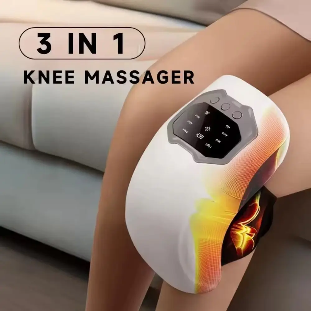Electric Hot Compress Knee Massager Infrared Heat Vibration Pain Relief Air Pressure Adjustable Elbow Massager Strain Relief