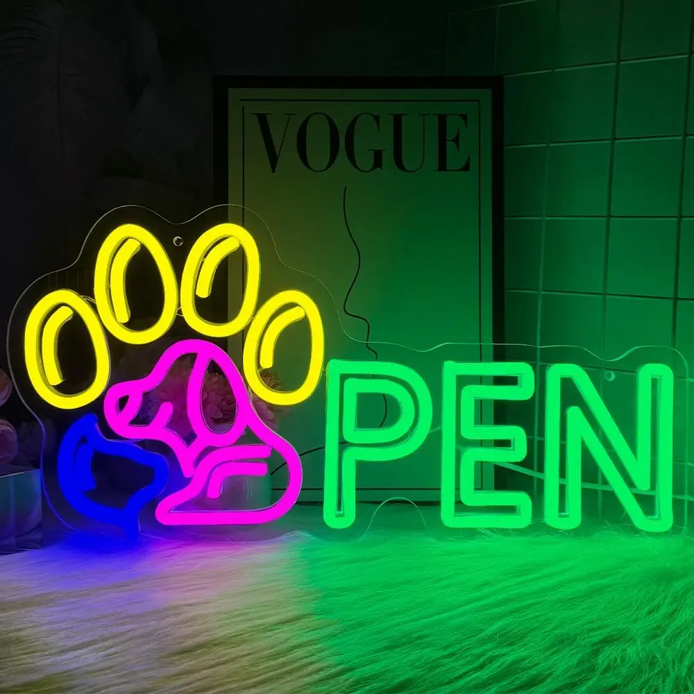 Pet Grooming Neon Sign USB Powered LED Dimmable LED Neon Light for Bedroom Pet Shop Pet Hospital Pet Salon Store Pet Spa Decor