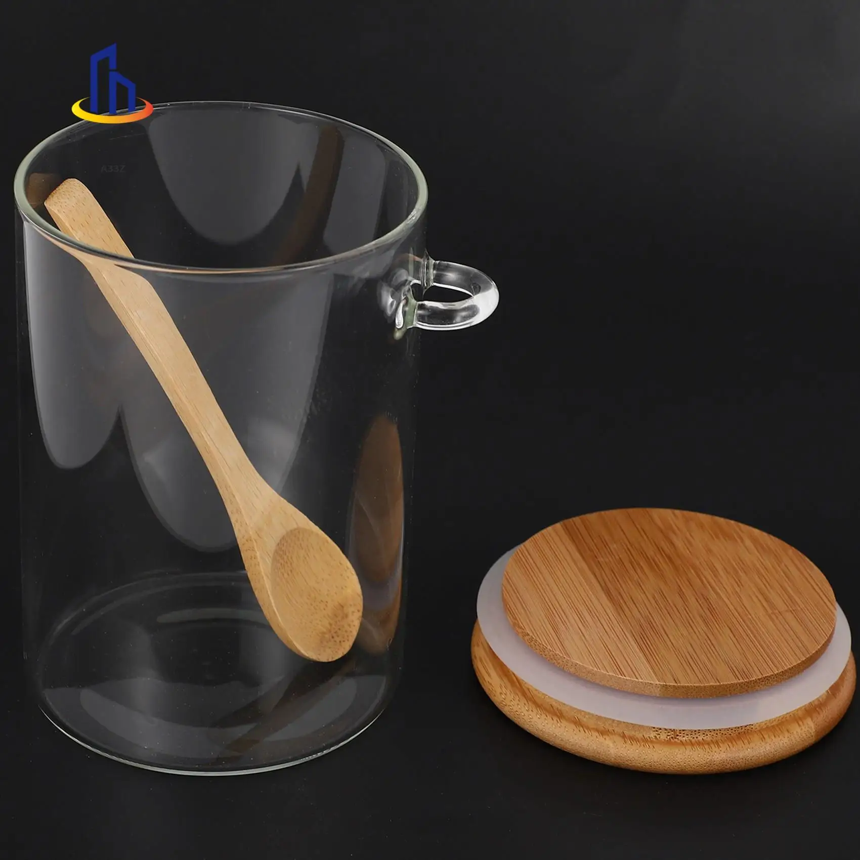 

A33Z-4X Food Storage Glass Jar Clear Sealed Canister Container With Lid And Spoon For Loose Tea Salt Sugar Coffee Bean
